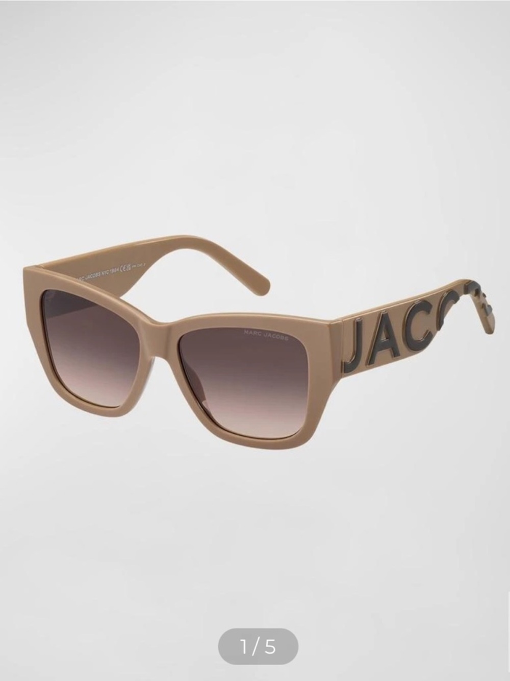 Fabulous Marc Jacobs Taupe Nude Brown Square-Edge Sunglasses